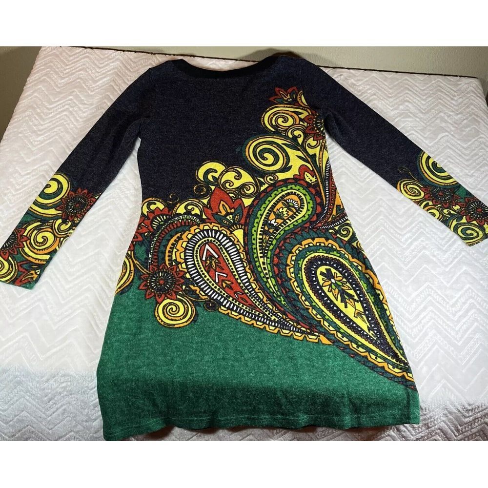 Anthropologie Aryeh Sweater Dress Womens Size S Multicolor‎ Geometric Paisley - Picture 6 of 9